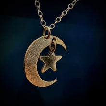 Load image into Gallery viewer, Tsuki & Hoshi- Crescent moon and star necklace