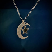 Load image into Gallery viewer, Tsuki & Hoshi- Crescent moon and star necklace
