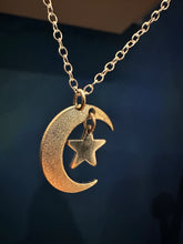 Load image into Gallery viewer, Tsuki & Hoshi- Crescent moon and star necklace