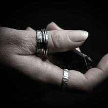 Load image into Gallery viewer, Beautiful spinning silver ring inspired by trees