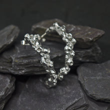 Load image into Gallery viewer, Silver 'Umi' coral hoop earrings