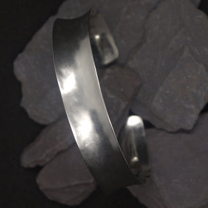 Curved silver cuff