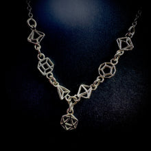 Load image into Gallery viewer, D&amp;D silhouette dice necklace