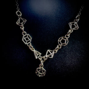D&D silhouette dice necklace