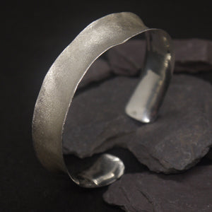 Curved silver cuff