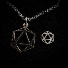 Load image into Gallery viewer, D20 earrings silhouette