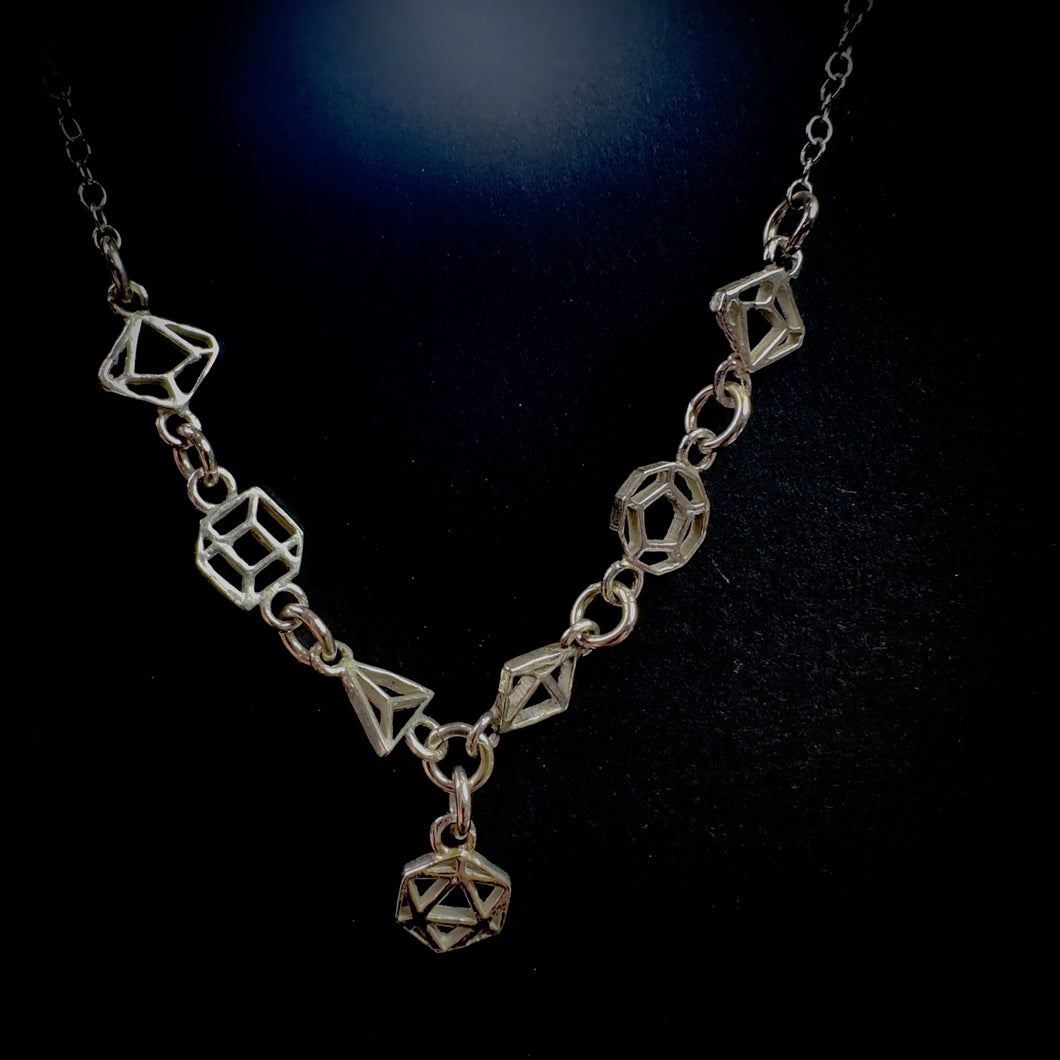 D&D silhouette dice necklace