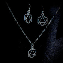 Load image into Gallery viewer, D20 earrings silhouette