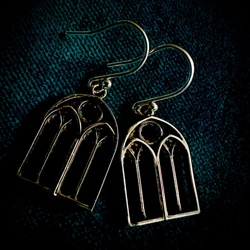 Gothic rose window earrings