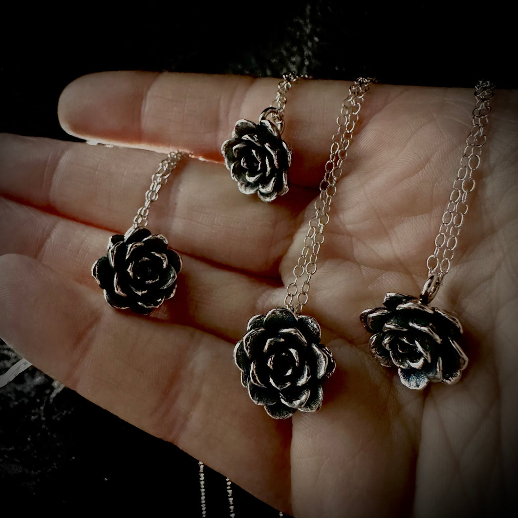 Rose succulent pendant