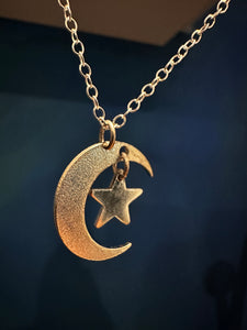 Tsuki & Hoshi- Crescent moon and star necklace
