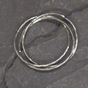 Delicate silver Russian interlocking ring