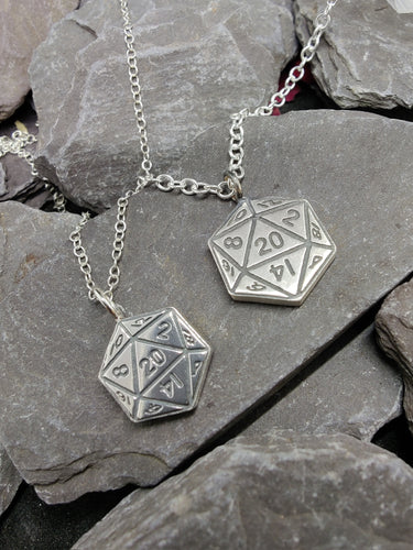 Flat D20 necklace