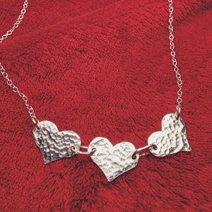 Trio of hearts necklace