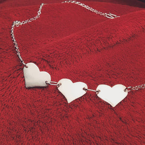 Trio of hearts necklace
