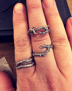 Twig, branch ring, inspired by nature, elven ring