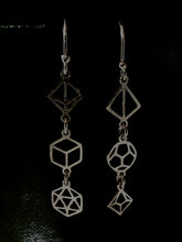 Load image into Gallery viewer, D&amp;D silhouette dice earrings