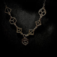 Load image into Gallery viewer, D&amp;D silhouette dice necklace