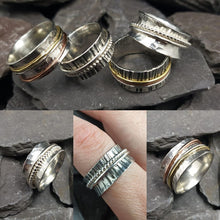 Load image into Gallery viewer, Three metal silver spinner ring